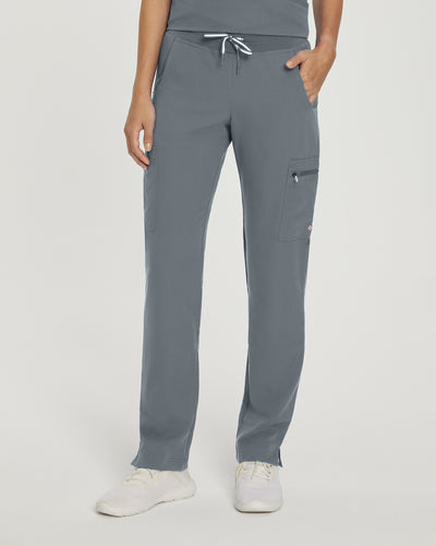 Taylor Grey - White Cross V-Tess Straight Leg Cargo Scrub Pants