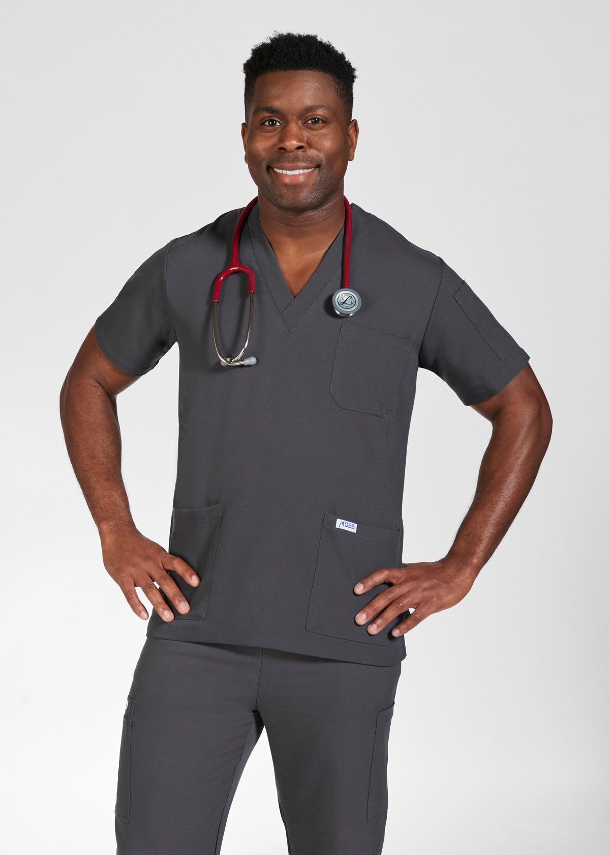 Charcoal - MOBB Mentality The Andy Unisex Scrub Top