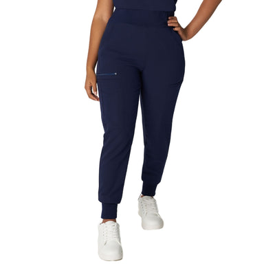 Navy - White Cross V-Tess Jogger with Jersey Knit Contrast