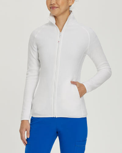 White - White Cross Core Fleece Jacket