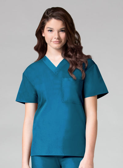 Caribbean Blue - Maevn Core Unisex V-Neck Top