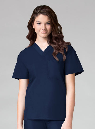 Navy - Maevn Core Unisex V-Neck Top
