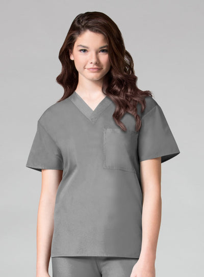 Pewter - Maevn Core Unisex V-Neck Top