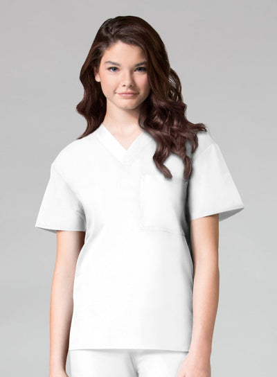 White - Maevn Core Unisex V-Neck Top