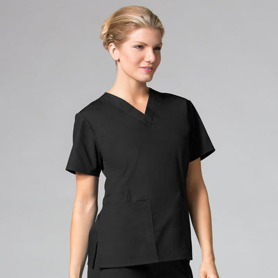 Black - Maevn Core Classic V-Neck Top