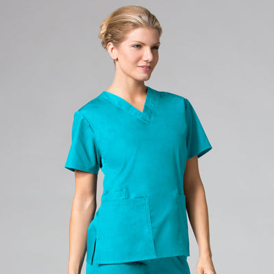 Lake Blue - Maevn Core Classic V-Neck Top