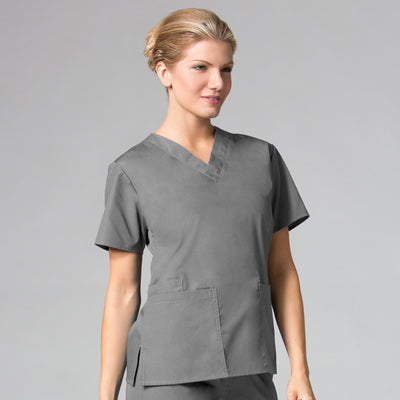 Pewter - Maevn Core Classic V-Neck Top