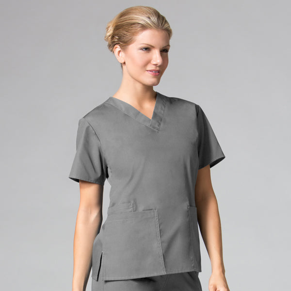 Pewter - Maevn Core Classic V-Neck Top