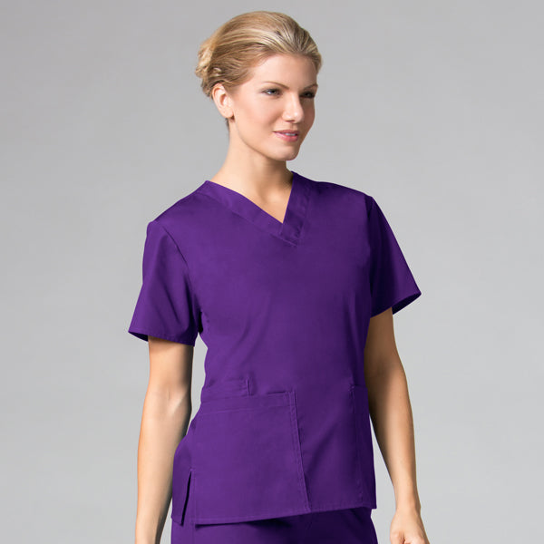 Purple - Maevn Core Classic V-Neck Top