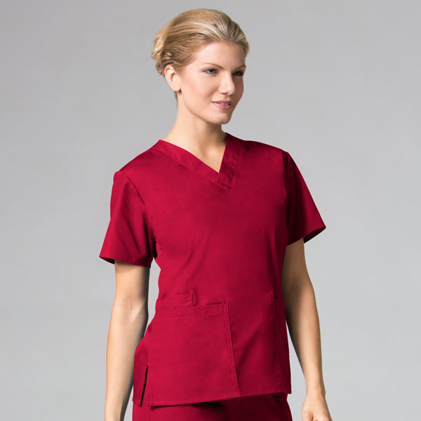 Red - Maevn Core Classic V-Neck Top