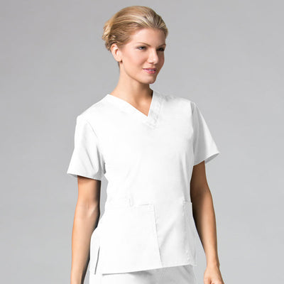 White - Maevn Core Classic V-Neck Top