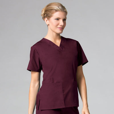 Wine - Maevn Core Classic V-Neck Top
