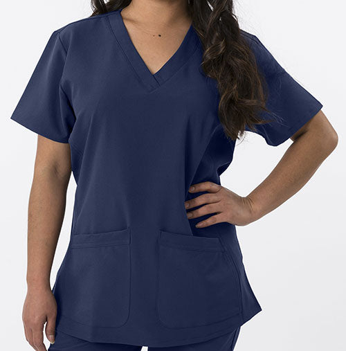 Navy Blue - Green Town 4Flex V-Neck Top
