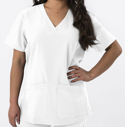 White - Green Town 4Flex V-Neck Top
