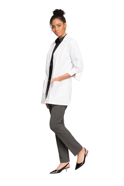 White - Cherokee Lab Coats 30" Women's 3/4 Sleeve Lab Coat