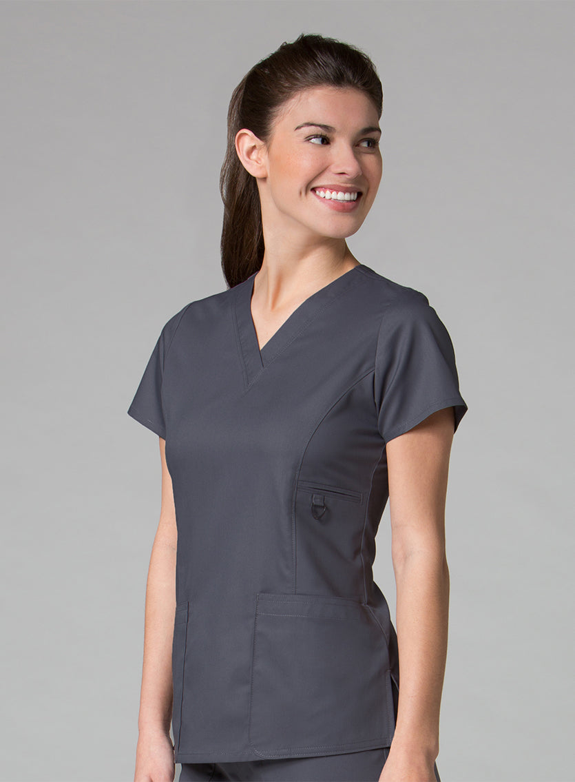 Charcoal - Maevn EON V-Neck Top