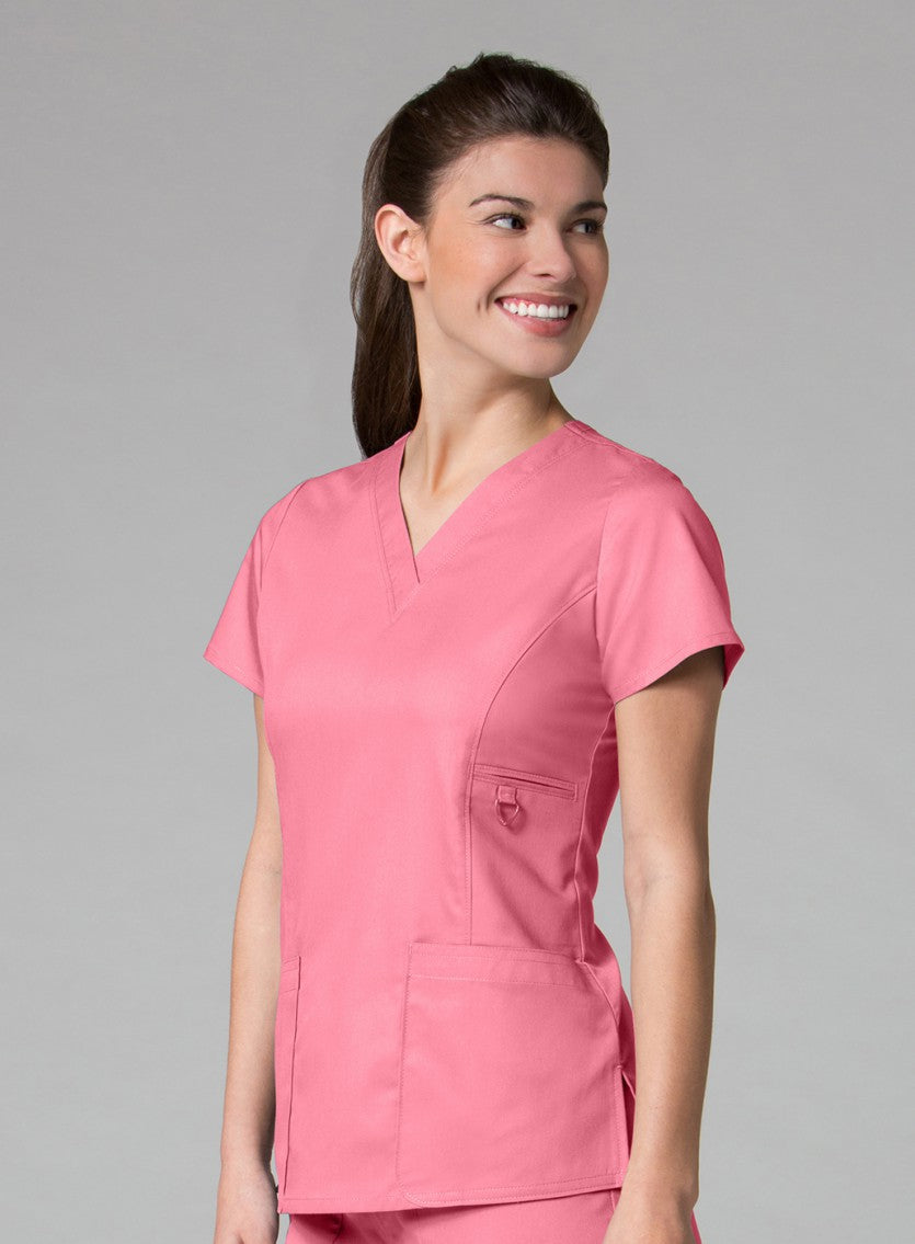 Strawberry Pink - Maevn EON V-Neck Top