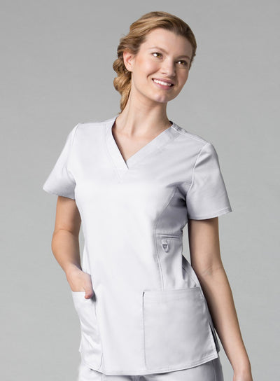 White - Maevn EON V-Neck Top