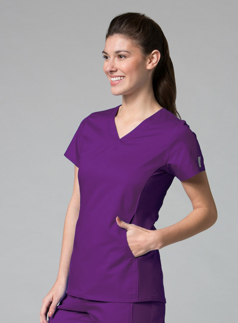 Eggplant - Maevn EON Sporty Mesh Panel Top