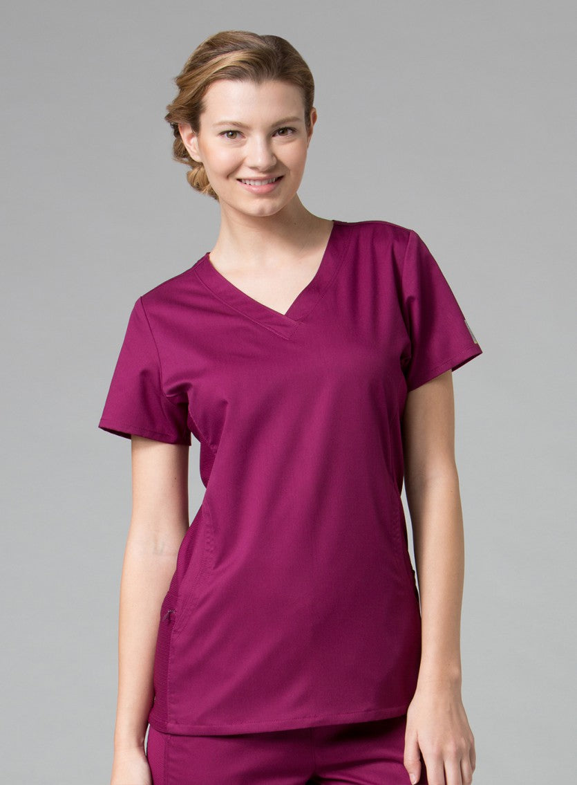 Wine - Maevn EON Sporty Mesh Panel Top