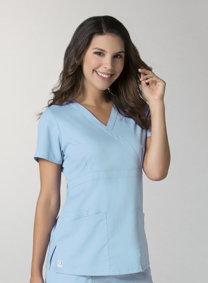 Sky Blue - Maevn EON Mock Wrap Top
