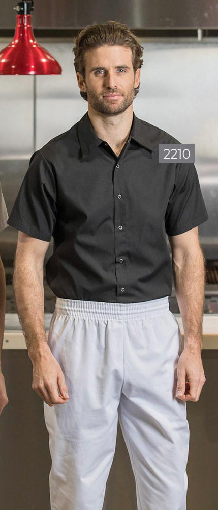 Black - Premium Uniforms Cook Shirt - Snaps; No Pocket