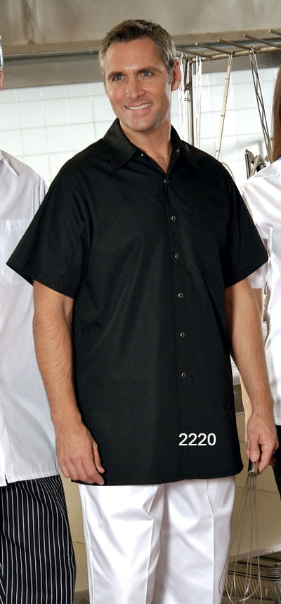 Black - Premium Uniforms Cook Shirt - Snaps and Chest Pocket