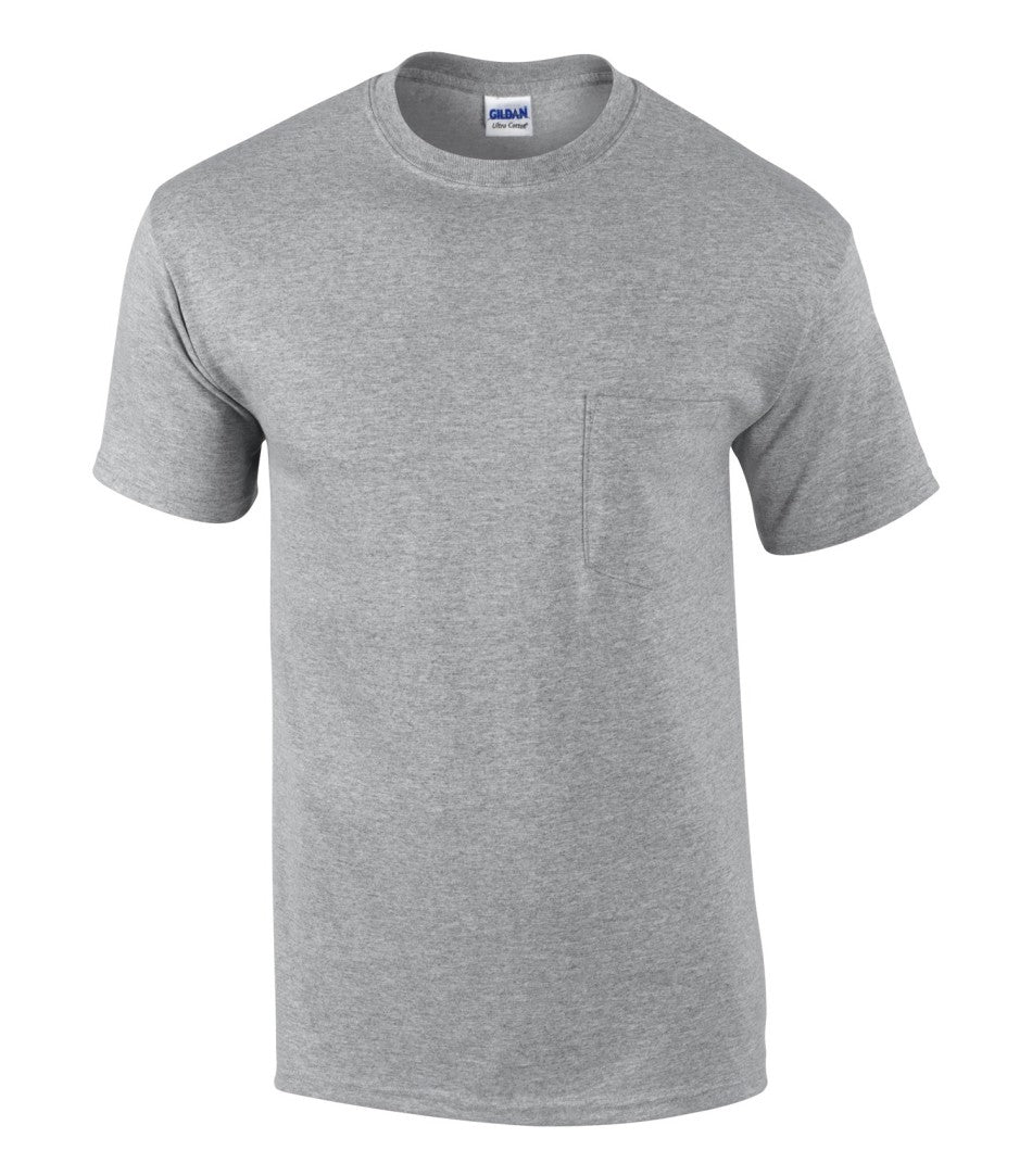 Sport Grey - Gildan Pocketed T-Shirt