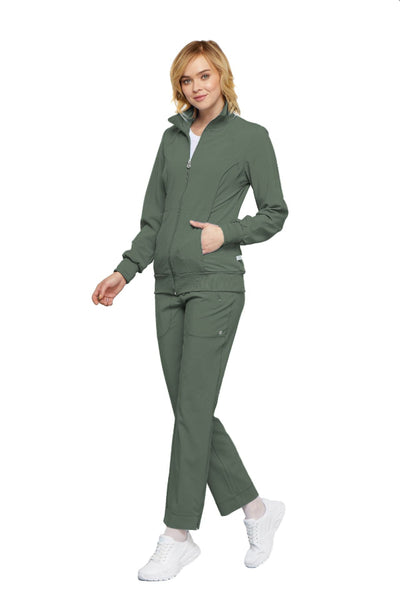 Olive - Cherokee Infinity Zip Front Jacket