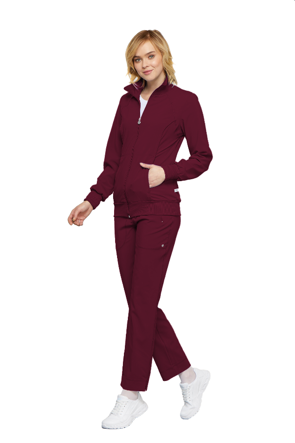 Wine - Cherokee Infinity Zip Front Jacket