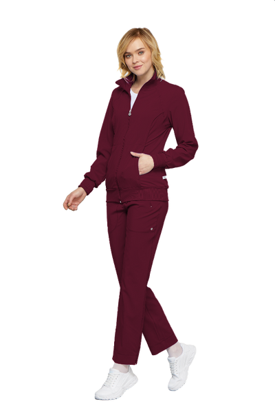 Wine - Cherokee Infinity Zip Front Jacket