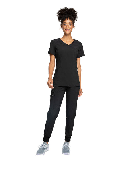 Black - Cherokee Infinity Mock Wrap Top