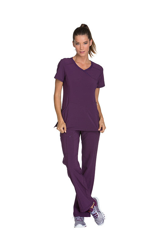 Eggplant - Cherokee Infinity Mock Wrap Top