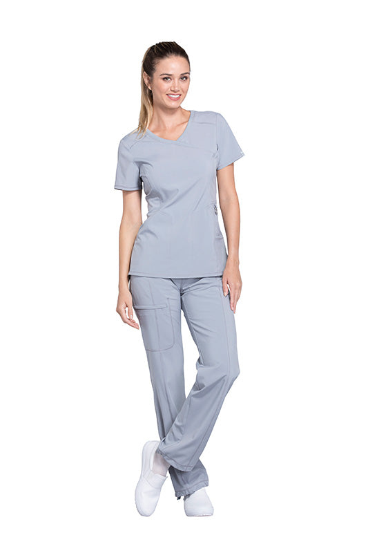 Grey - Cherokee Infinity Mock Wrap Top