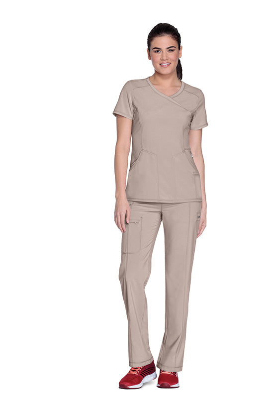 Khaki - Cherokee Infinity Mock Wrap Top