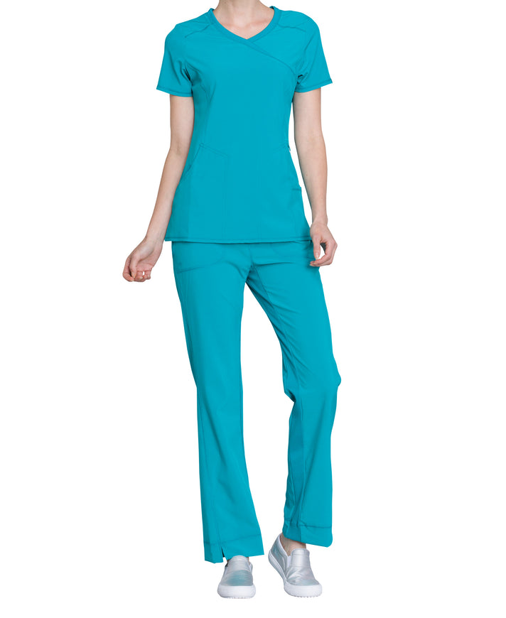 Teal Blue - Cherokee Infinity Mock Wrap Top