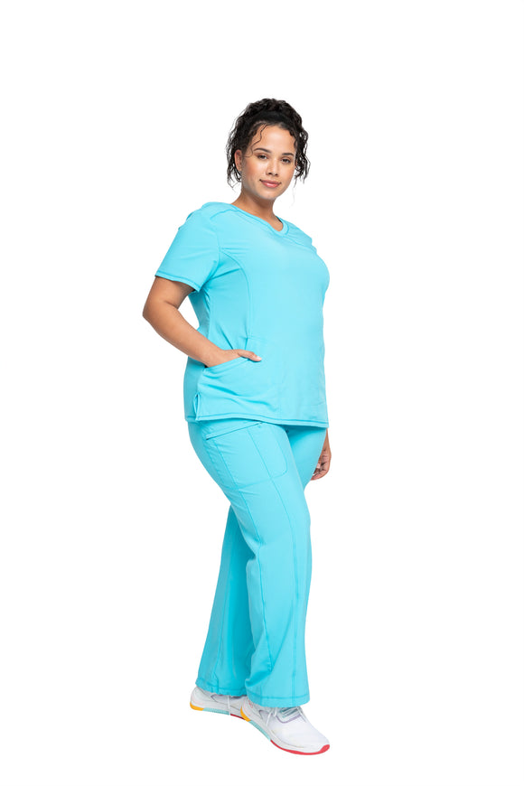 Turquoise - Cherokee Infinity Mock Wrap Top