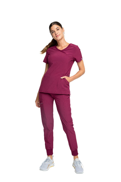 Wine - Cherokee Infinity Mock Wrap Top