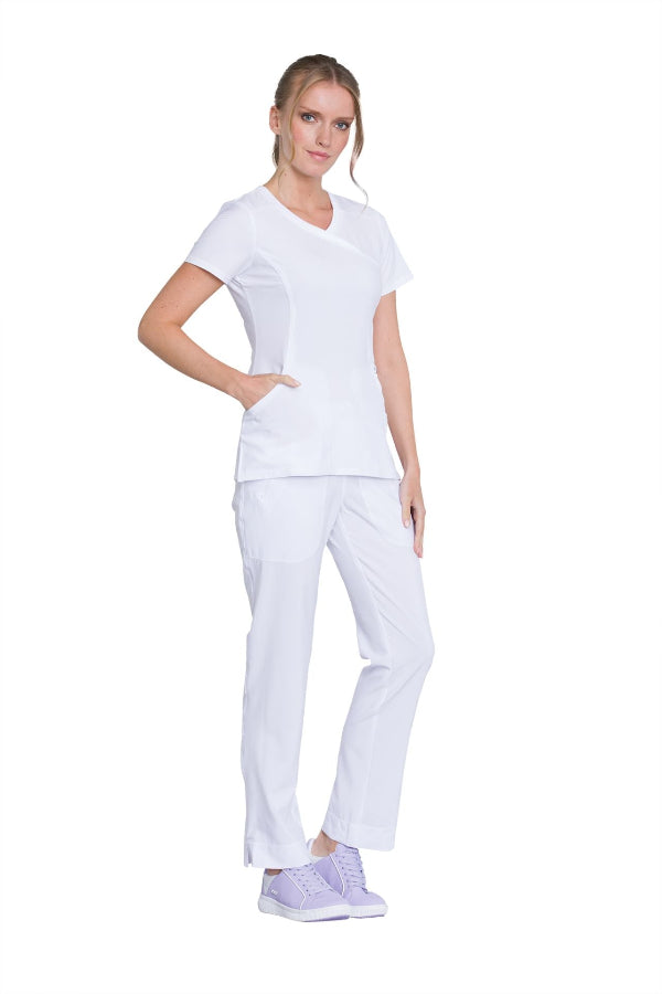 White - Cherokee Infinity Mock Wrap Top