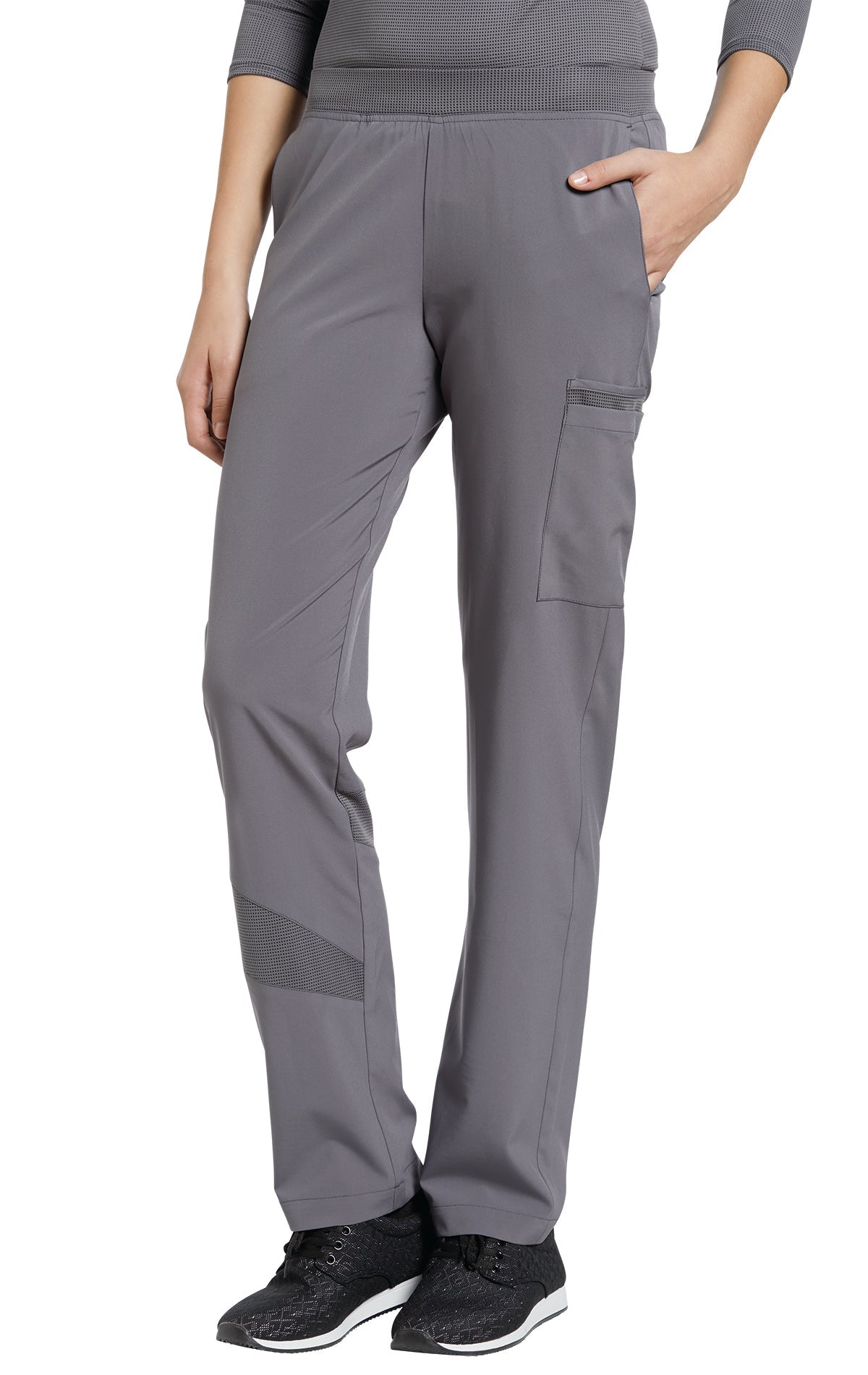 Pewter - White Cross Fit Pull On Cargo Pant
