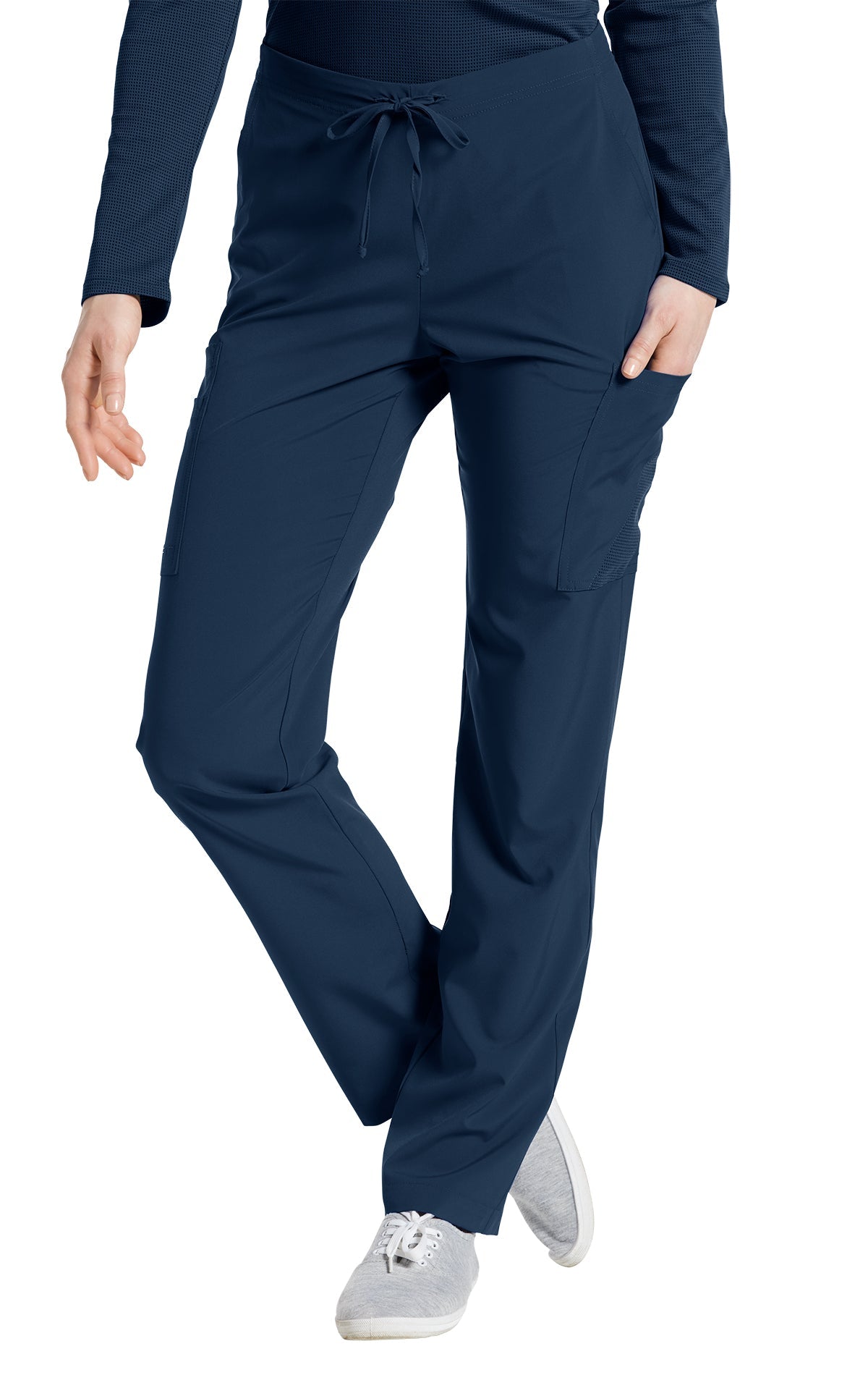 Navy - White Cross Fit Cargo Pocket Pant