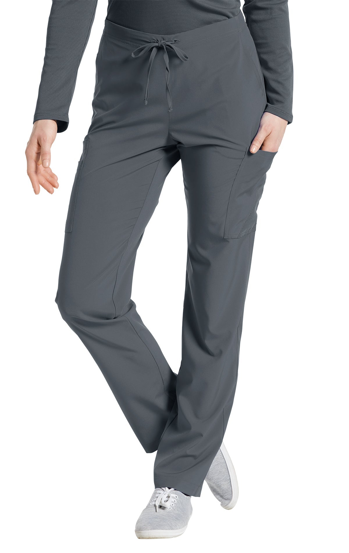 Pewter - White Cross Fit Cargo Pocket Pant