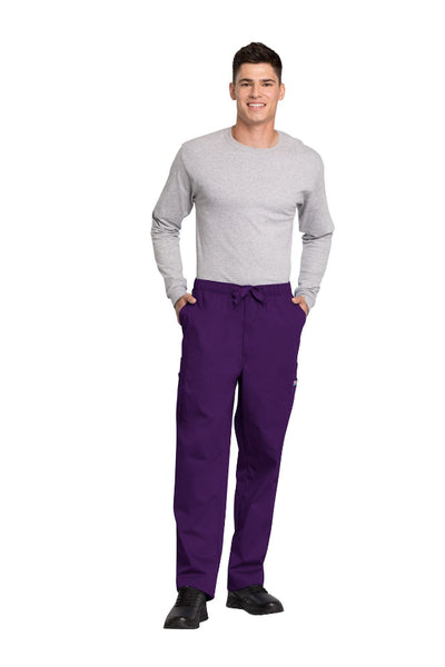 Eggplant - Cherokee Workwear Originals Men's Fly Front Cargo Pant