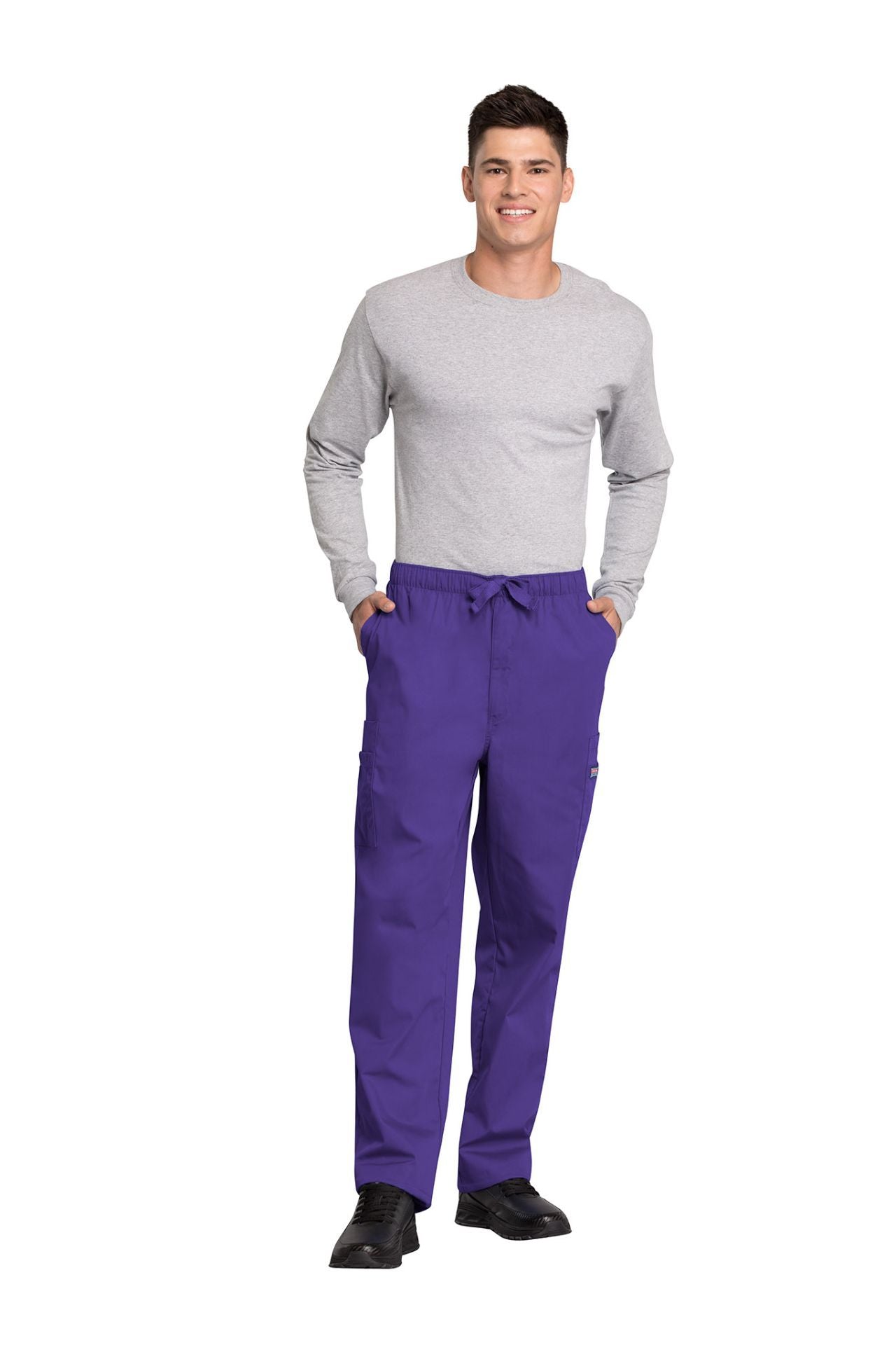 Grape - Cherokee Workwear Originals Men's Fly Front Cargo Pant