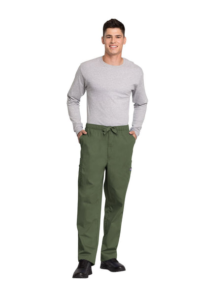 Olive - Cherokee Workwear Originals Men's Fly Front Cargo Pant