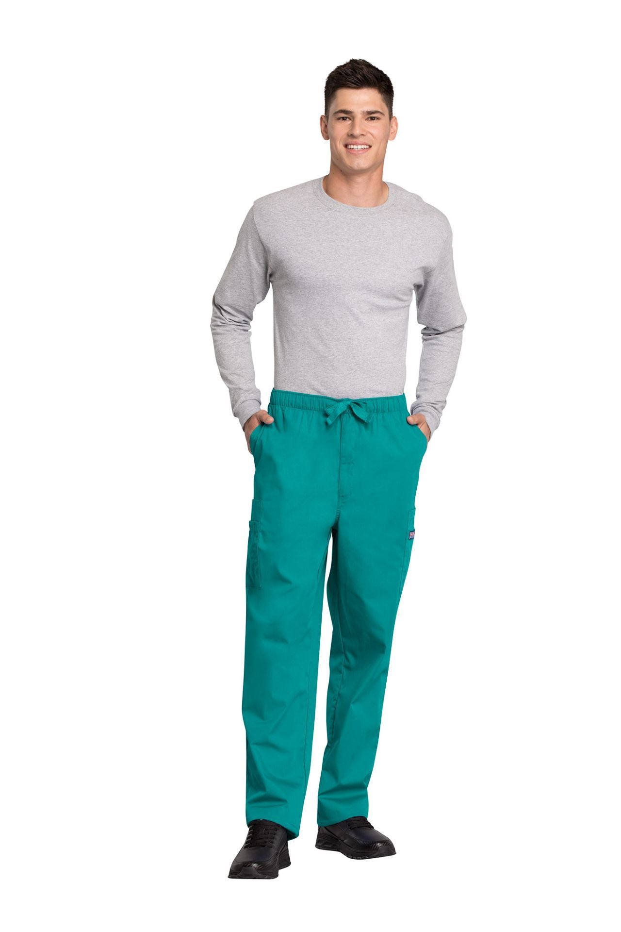 Teal Blue - Cherokee Workwear Originals Men's Fly Front Cargo Pant