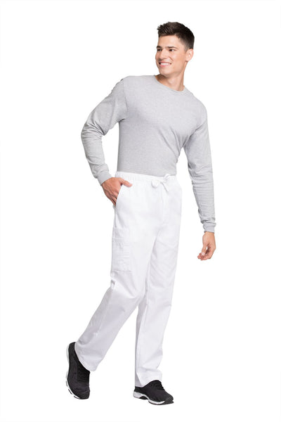 White - Cherokee Workwear Originals Men's Fly Front Cargo Pant