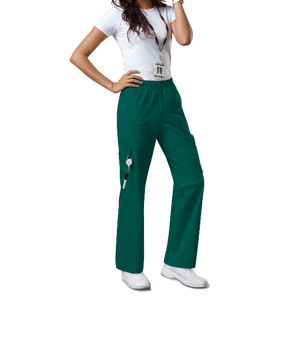 Hunter Green - Cherokee Workwear Core Stretch Mid Rise Pull On Cargo Pant