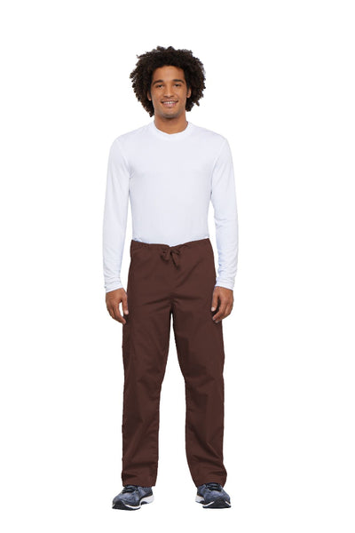 Chocolate - Cherokee Workwear Originals Unisex Drawstring Cargo Pant