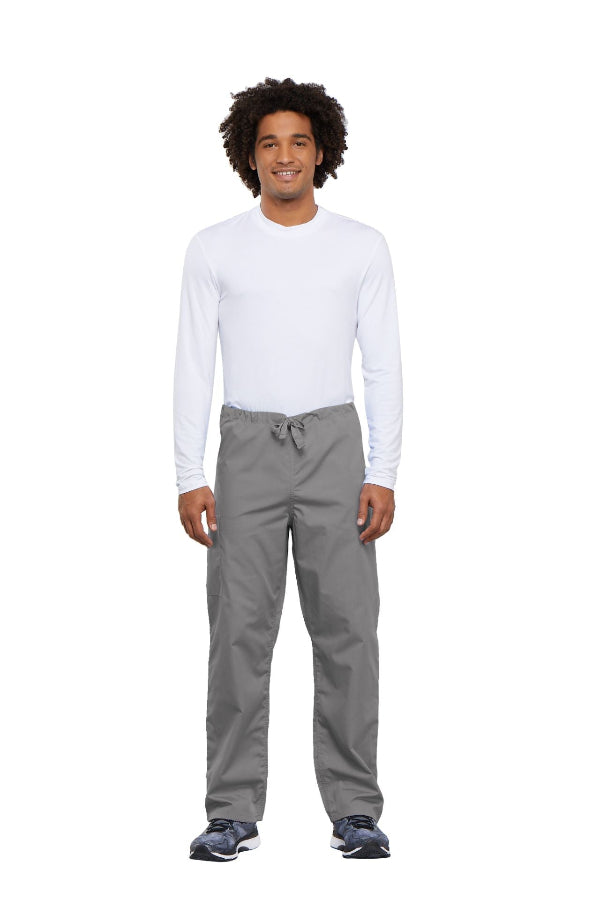 Grey - Cherokee Workwear Originals Unisex Drawstring Cargo Pant